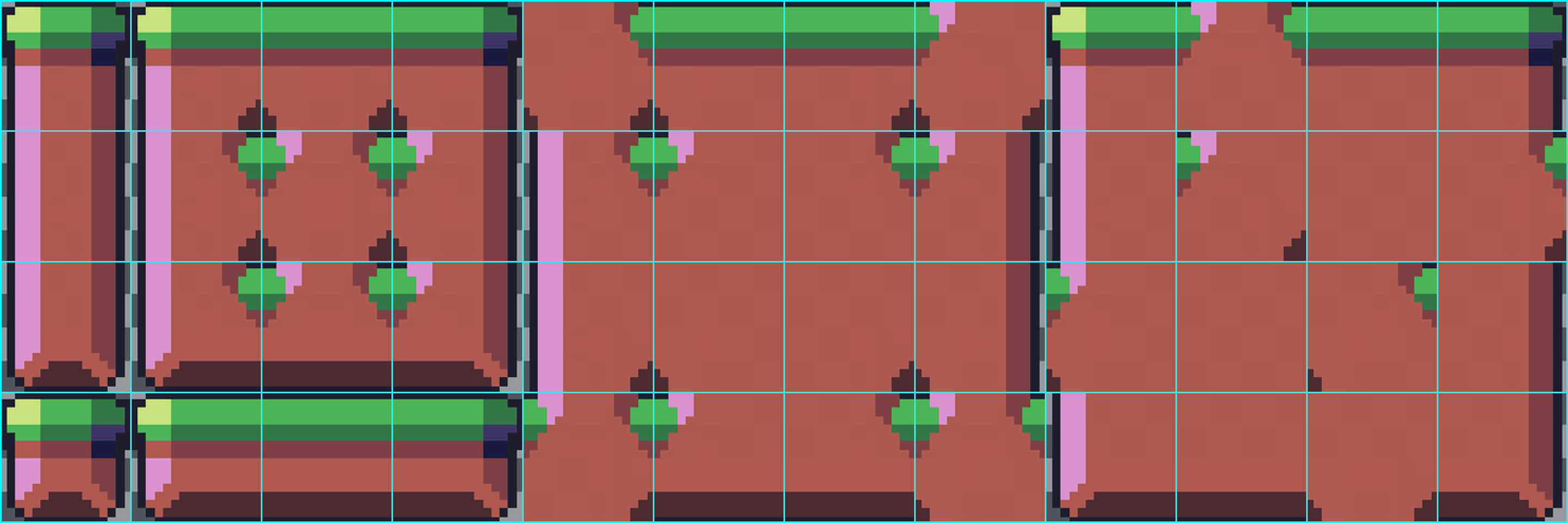 The fixed geometry of the 47-mask terrain paint target